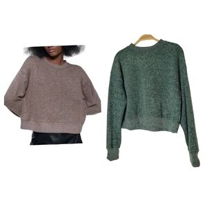 Zara Green Crew neck Sweater